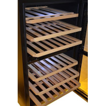 Kenwood Beverage Cooler 43 Bottles Wine Refrigerator With Dual Temperature Zone, Double Glass Door, Blue Light, Smart Control BCW43000BK, Black