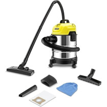 Karcher WD 1s Classic Multipurpose vacuum cleaner stainless steel body, Yellow
