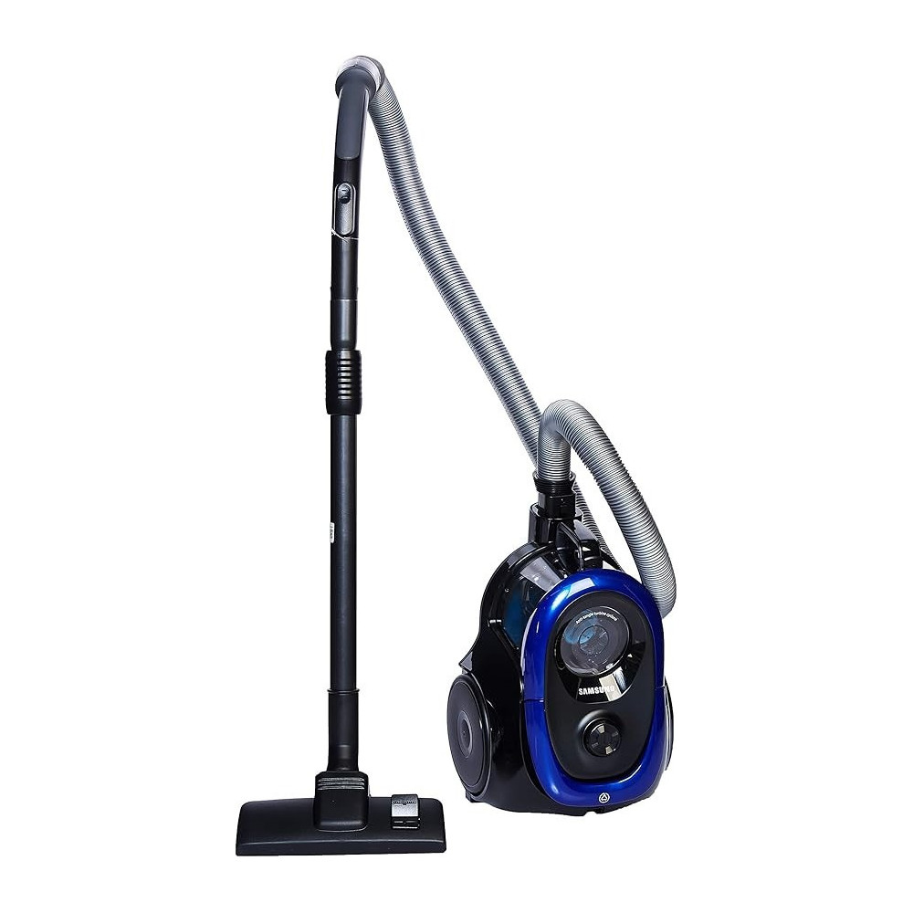 Samsung Bagless Canister Vacuum Cleaner with Anti-Tangle Turbine, Vitality Blue, Telescopic Pipe, VC18M2120SB/SG