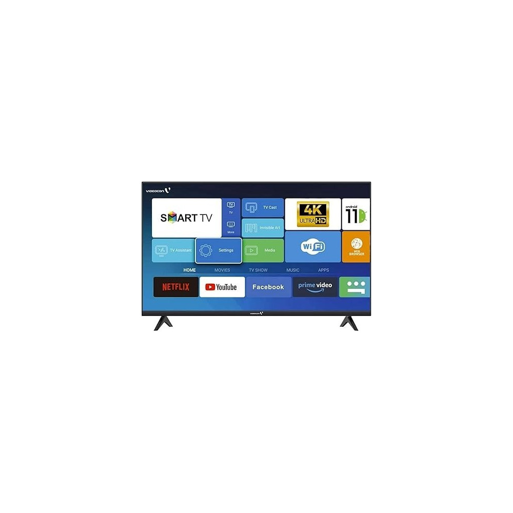 Videocon 40 Inch Edgeless Full HD Android 14 Smart TV Google Play, Netflix, YouTube, Shahid & WiFi- E40EL1100, Black