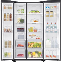 Samsung 680 Liters, Side By Side Refrigerator, RS62R5001B4/AE, Gentle Black Matt, SpaceMax Technology