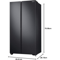Samsung 680 Liters, Side By Side Refrigerator, RS62R5001B4/AE, Gentle Black Matt, SpaceMax Technology