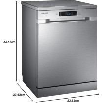Samsung 6 Programmes 13 Place Settings Free Standing Dishwasher, Silver, DW60M6040FS