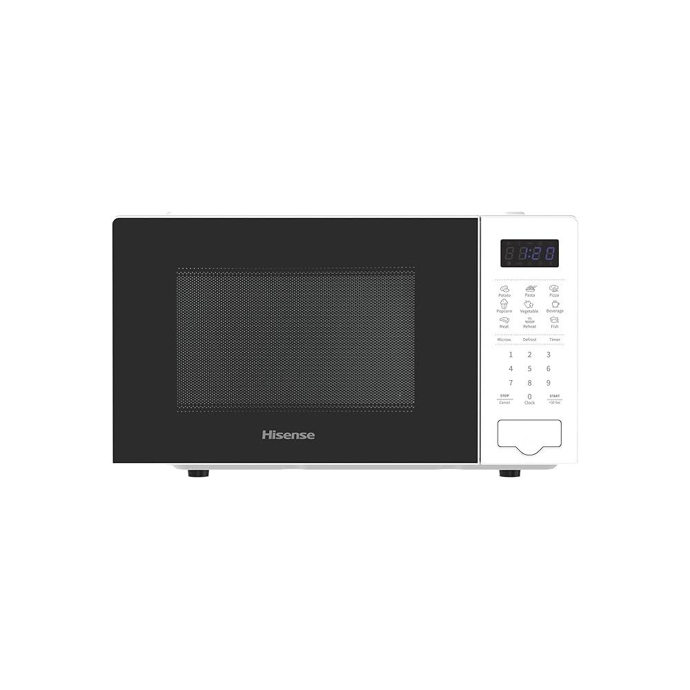Hisense 20L Microwave Oven, Preset Cooking Menus, 11-levels of Power, 360degree Turntable, Time and Weight Defrost, LED Display, Optional Ceramic Cavity, H20MOWS4UK