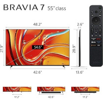 Sony BRAVIA 7 55 Inch, Mini LED XR QLED, Perfectly Balanced For Movies, PS5 Gaming And Sports, 4K HDR Smart TV, Google TV, 2024
