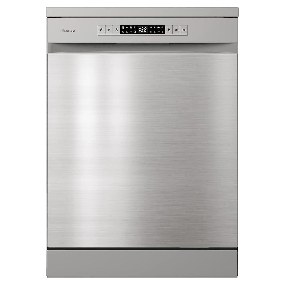 Hisense Dishwasher Stainless Steel, 8 Programs With 15 Place Settings, Three Baskets, Silver