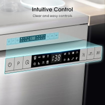 Hisense Dishwasher Stainless Steel, 8 Programs With 15 Place Settings, Three Baskets, Silver