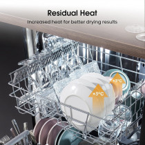 Hisense Dishwasher Stainless Steel, 8 Programs With 15 Place Settings, Three Baskets, Silver