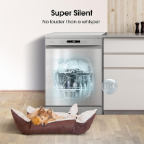 Hisense Dishwasher Stainless Steel, 8 Programs With 15 Place Settings, Three Baskets, Silver
