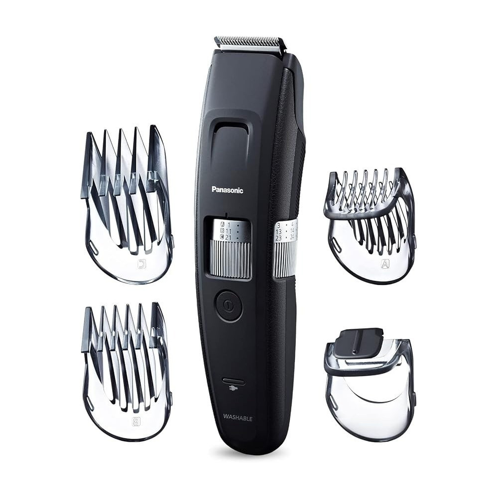 Panasonic Long Beard Trimmer For Men, 58 Length Settings And 4 Attachments For Cutting And Detailing, Cordless Or Corded Operation, ER-GB96-K, Black