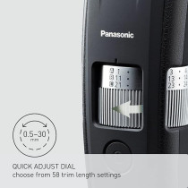 Panasonic Long Beard Trimmer For Men, 58 Length Settings And 4 Attachments For Cutting And Detailing, Cordless Or Corded Operation, ER-GB96-K, Black