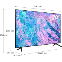 Samsung 70 Inch TV Crystal UHD Crystal Processor 4K Hub, UA70CU7000UXZN - 2023 Model