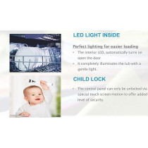 Sharp 8 Programs 14 Place Settings 3 Layered, Stainless Steel Tub Free Standing Dishwasher, Silver, QW-MA814-SS3