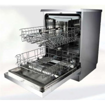 Sharp 8 Programs 14 Place Settings 3 Layered, Stainless Steel Tub Free Standing Dishwasher, Silver, QW-MA814-SS3