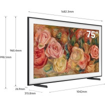 Samsung 75 Inch 4K QLED HDR Customizable Frame Smart TV, QA75LS03DAUXZN, Black