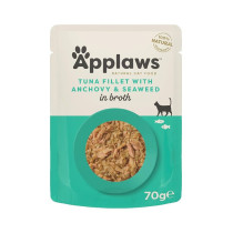Applaws 70g x 12pcs Tuna with Anchovy & Seaweed in Broth Wet Cat Food Pouch