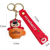 Brain Giggles Kawaii Key Chains For Girls Cute Pendant Cartoon Keyrings Anime Doll Silicone Key Holder For Bag Jewelry Car Keyring Christmas Birthday Gift, Coffee