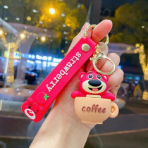 Brain Giggles Kawaii Key Chains For Girls Cute Pendant Cartoon Keyrings Anime Doll Silicone Key Holder For Bag Jewelry Car Keyring Christmas Birthday Gift, Coffee