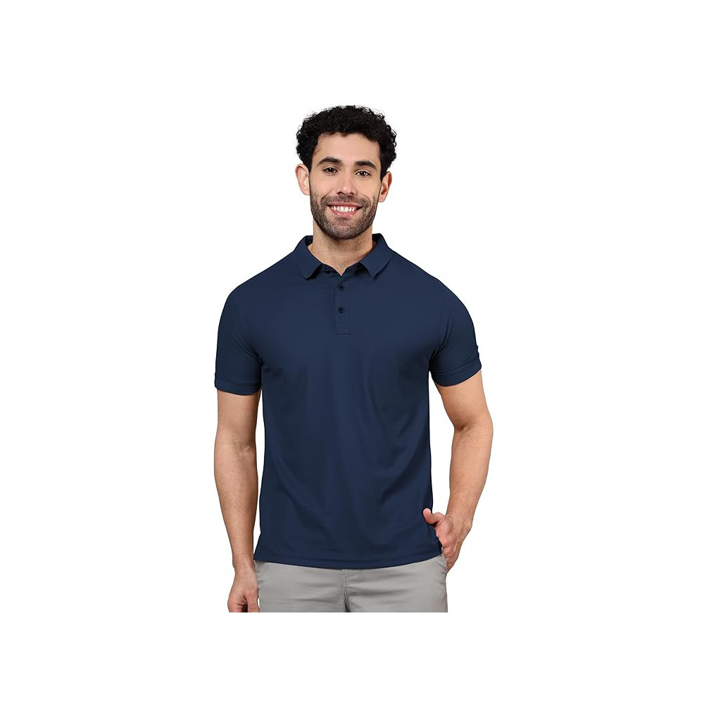 Abbasali Men Blue Polocotton Polo Shirt-200Gsm