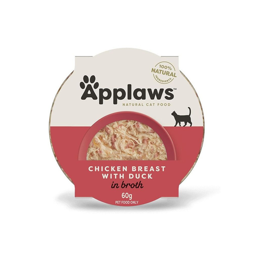 Applaws 60g x 10pcs Chicken Breast with Duck in Broth Wet Cat Food