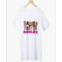 Roblox Girls Party Printed T-shirt, White