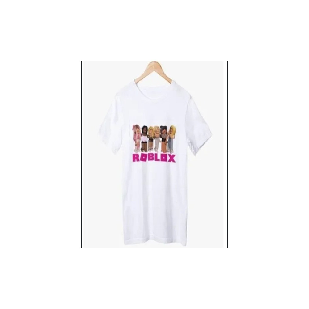 Roblox Girls Party Printed T-shirt, White
