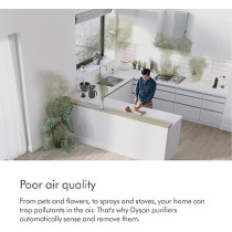 Dyson Purifier Hot Plus Cool Gen1 HP10 Purifying Fan Heater Plus Air Purifier, 454856-01, White, 1 Year Warranty