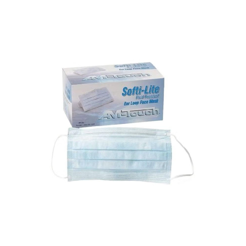 Softi-Lite 50-Piece Surgical Face Mask With Ear Loop