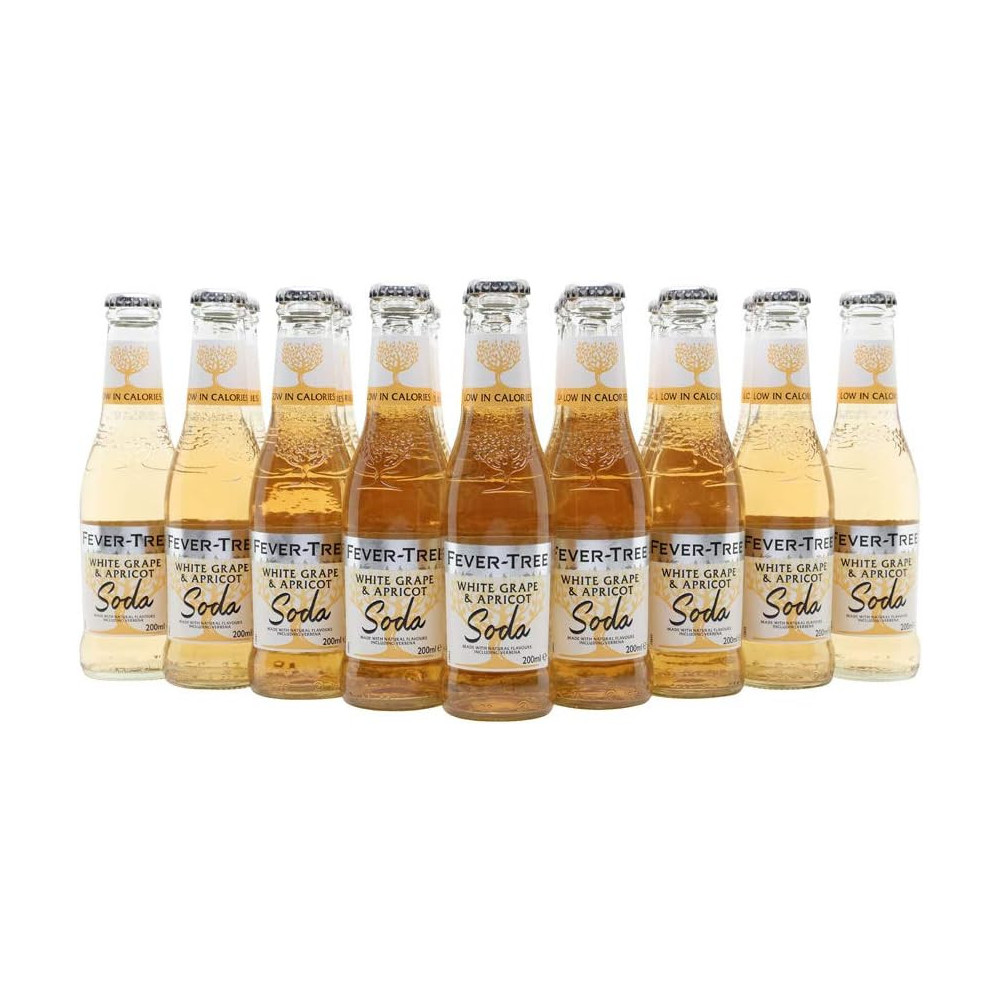 Fever Tree White Grape and Apricot Soda/Case of 24 x 200ml Bottles