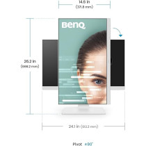 BenQ 27 Inch 100 Hz Ergonomic USB-C Home Office Monitor, White