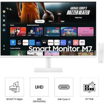 Samsung M7 2024 Smart Monitor 32 Inch VA 4K UHD M70D Smart Screen With Speaker, HDMI, USB-C, USB Hub, WiFi, White, LS32DM703UMXUE