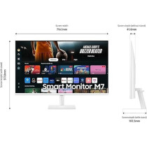 Samsung M7 2024 Smart Monitor 32 Inch VA 4K UHD M70D Smart Screen With Speaker, HDMI, USB-C, USB Hub, WiFi, White, LS32DM703UMXUE