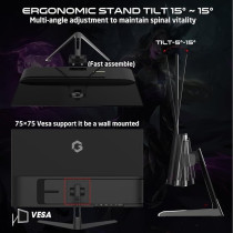 GAMEON New 2024 1080p Gaming Monitor 27 Inch, GOPS27180IPS, FHD IPS, 180Hz Refresh Rate, 0.5ms Response Time, 2.1 HDMI, G-Sync And FreeSync, HDR, Built-in-Speakers, Console Ready