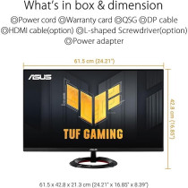 Asus TUF Gaming VG279Q3R Gaming Monitor , 27 Inch, Full HD (1920 x 1080), 180Hz, Fast IPS, Extreme Low Motion Blur, 1ms (GTG), FreeSync, Variable Overdrive, RGB
