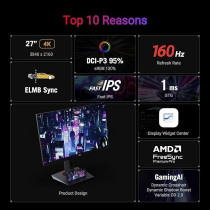 ASUS ROG Strix XG27UCS USB Type-C Gaming Monitor 27-inch 4K UHD 3840 x 2160, 160Hz Above 144Hz, 1ms GTG, Fast IPS, Extreme Low Motion Blur Sync