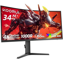 Koorui 34 Inch Ultrawide WQHD 165 Hz Gaming Monitor, Black