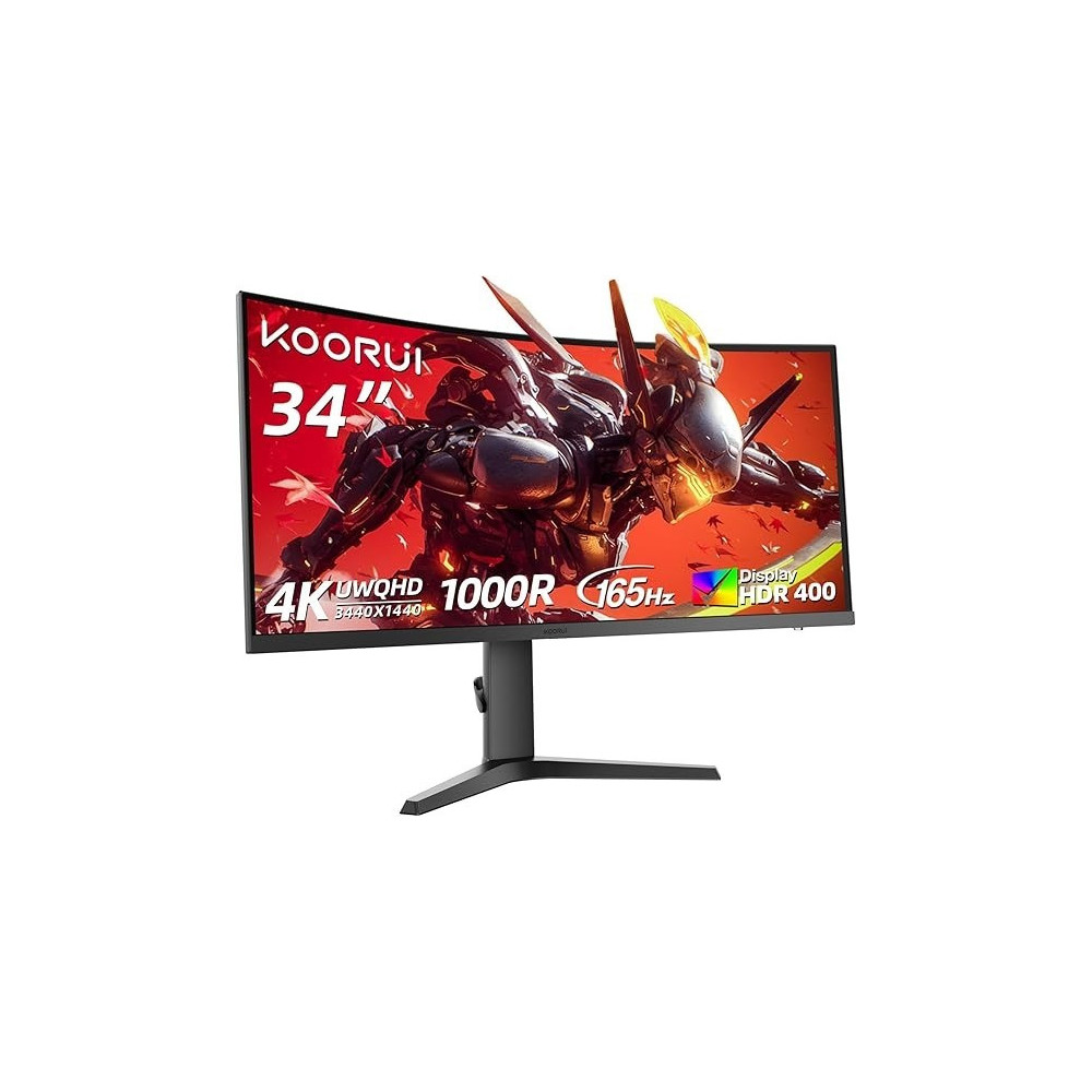 Koorui 34 Inch Ultrawide WQHD 165 Hz Gaming Monitor, Black