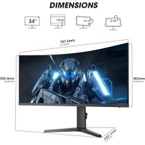 Koorui 34 Inch Ultrawide WQHD 165 Hz Gaming Monitor, Black
