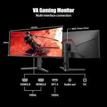 Koorui 34 Inch Ultrawide WQHD 165 Hz Gaming Monitor, Black