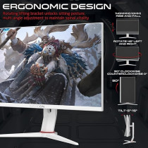 GAMEON GOA24FHD180IPS Artic Pro-Series Monitor, White Gaming Monitor 24 Inch, 1920 x 1080p FHD, IPS Panel, 180Hz Refresh Rate, 0.5ms Response Time, 2.1 HDMI, Free Sync And G-Sync, Supports PS5