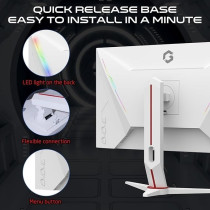 GAMEON GOA24FHD180IPS Artic Pro-Series Monitor, White Gaming Monitor 24 Inch, 1920 x 1080p FHD, IPS Panel, 180Hz Refresh Rate, 0.5ms Response Time, 2.1 HDMI, Free Sync And G-Sync, Supports PS5