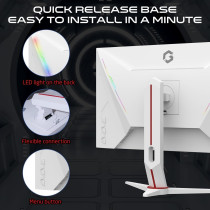 GAMEON GOA24FHD180IPS Artic Pro-Series Monitor, White Gaming Monitor 24 Inch, 1920 x 1080p FHD, IPS Panel, 180Hz Refresh Rate, 0.5ms Response Time, 2.1 HDMI, Free Sync And G-Sync, Supports PS5