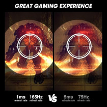 KOORUI 24 Inch Gaming Monitor, 165Hz, FHD 1920x1080, 1ms, IPS, Compatible FreeSync G-sync, Tilt Adjustable, Eye Care, VESA Wall Mountable, HDMI, DisplayPort, Black