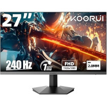 KOORUI 27 inch 240HZ FHD Gaming Monitor DCI-P3 90 Percent Color Gamut 1MS,1080P, Freesync, DisplayPort.HDMI Cable Black VESA