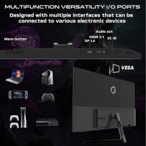 GAMEON GOPS27180VA Pro-Series Computer Monitor, Black Gaming Monitor 27 Inch, 1920x1080p FHD VA Panel, 180Hz Refresh Rate, 0.5ms Response Time, 2.1 HDMI, Supports PS5