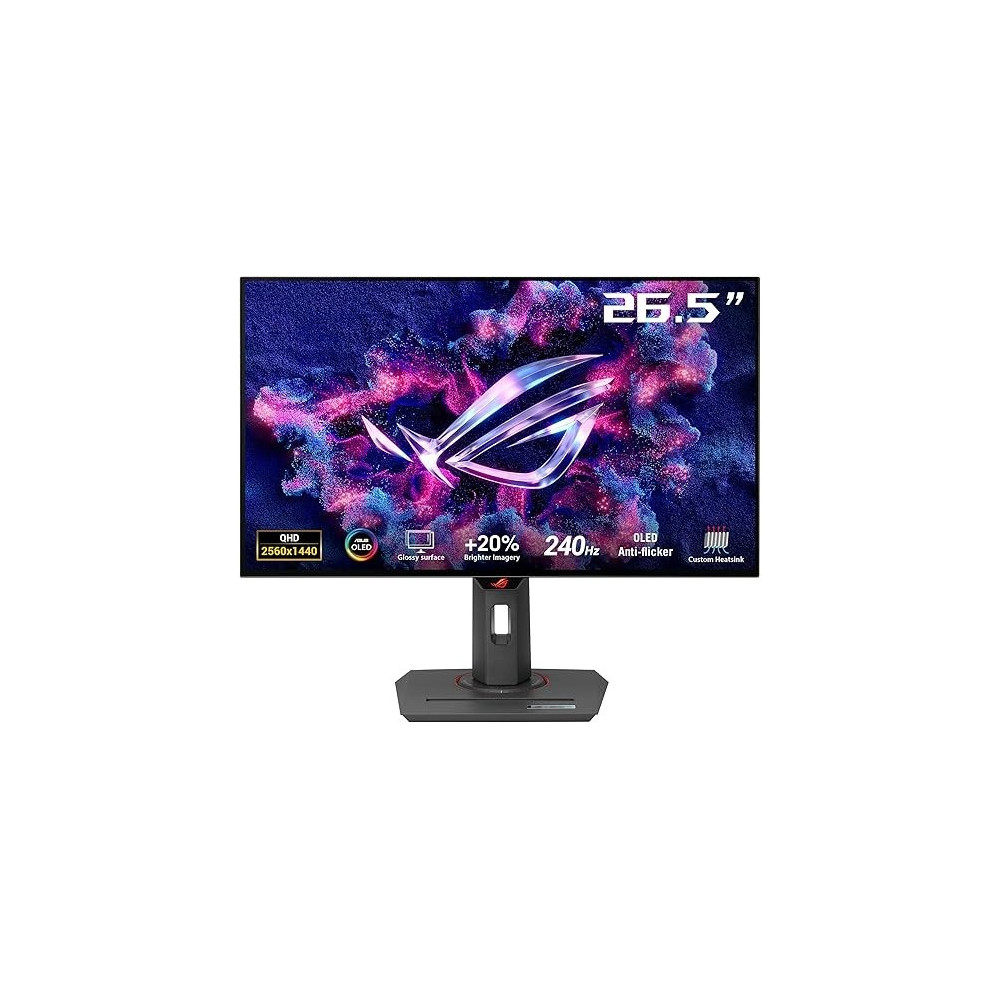 ASUS ROG Strix OLED XG27AQDMG gaming monitor 27-inch 1440P glossy WOLED, 240Hz, 0.03ms, custom heatsink, OLED Anti-flicker, OLED Care, uniform brightness, G-SYNC compatible, Display Widget Center