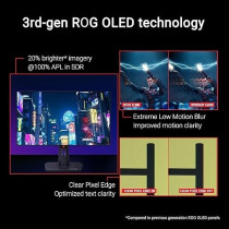 ASUS ROG Strix OLED XG27AQDMG gaming monitor 27-inch 1440P glossy WOLED, 240Hz, 0.03ms, custom heatsink, OLED Anti-flicker, OLED Care, uniform brightness, G-SYNC compatible, Display Widget Center