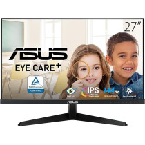 ASUS VY279HGE Eye Care Gaming Monitor-27 inch FHD 1920 x 1080), IPS, 144Hz, IPS, SmoothMotion, 1ms(MPRT), FreeSync Premium, Eye Care Plus technology, Blue Light Filter, Flicker Free, antibacterial treatment