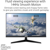 ASUS VY279HGE Eye Care Gaming Monitor-27 inch FHD 1920 x 1080), IPS, 144Hz, IPS, SmoothMotion, 1ms(MPRT), FreeSync Premium, Eye Care Plus technology, Blue Light Filter, Flicker Free, antibacterial treatment