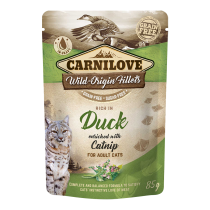 Carnilove 24pcs x 85g Duck Enriched With Catnip For Adult Cats (Wet Food Pouches)